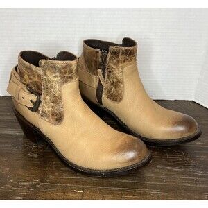 JB Dillon Ankle Boots Womens Brown Leather Distressed 7-1/2B Cowboy JBW1800 EUC